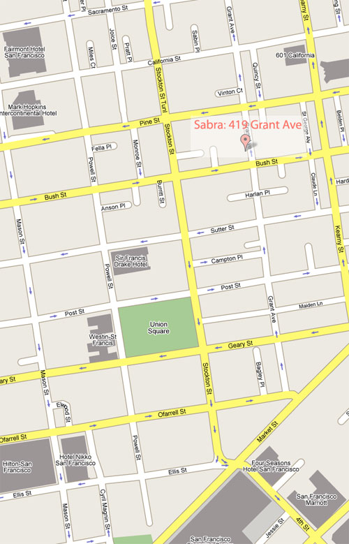 Sabra restautrant map - location in San Francisco